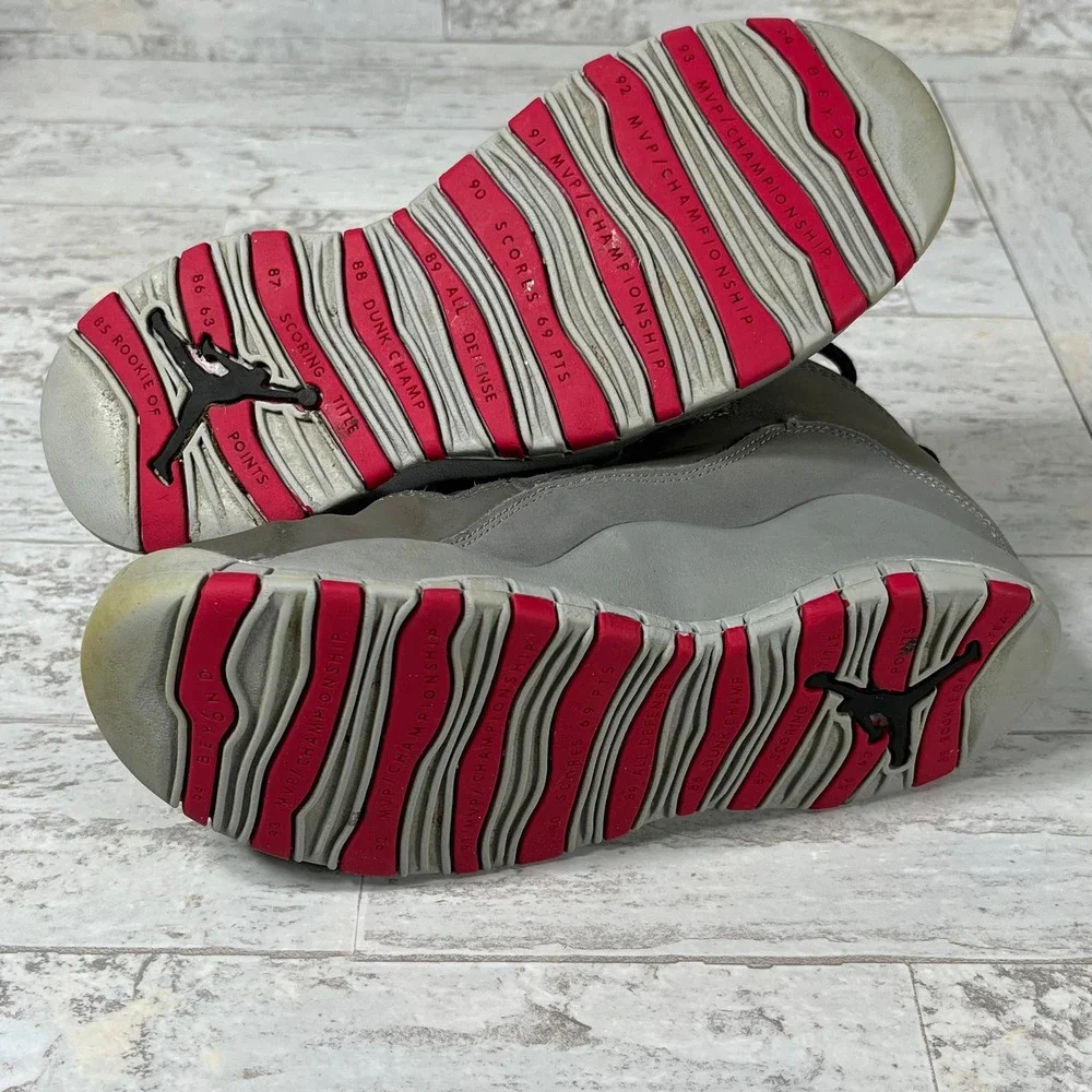 Nike Jordan 10 Retro Shoes Boys Size 2Y Smoke‎ Gray Rush Pink 487212-006